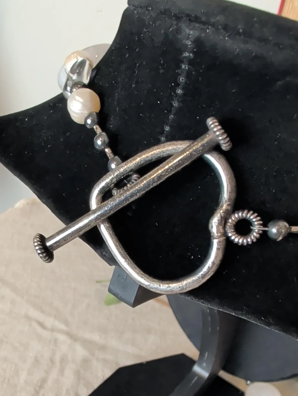 925 Sterling Silver Freshwater Pearl & Natural Gemstone Necklace Artisan